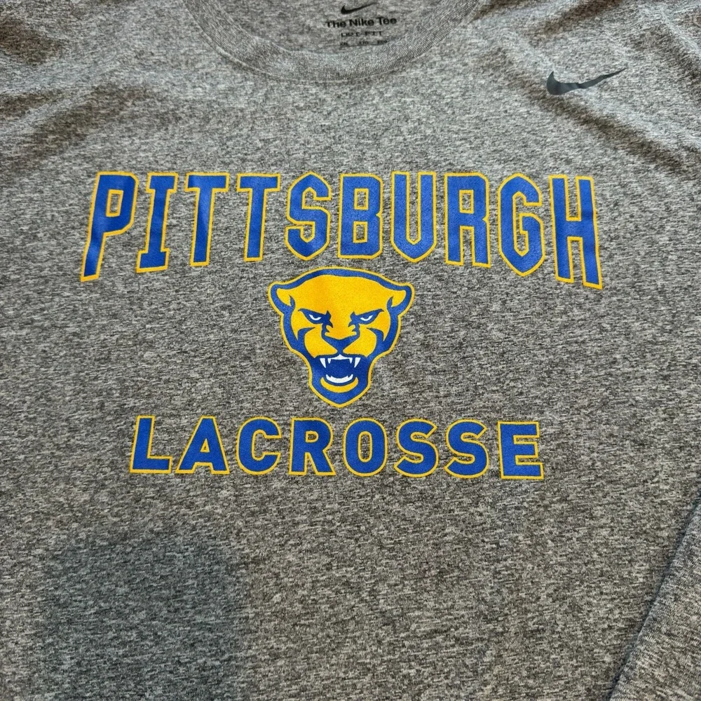 University of Pittsburgh Panthers Nike Gray Long  Sleeve shirt Size Men XXL Pitt